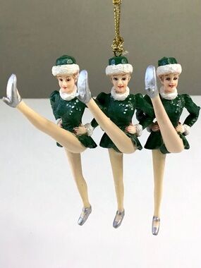 Vintage Radio City Rockettes Christmas Ornament 75th Anniversary Kickline Dancer